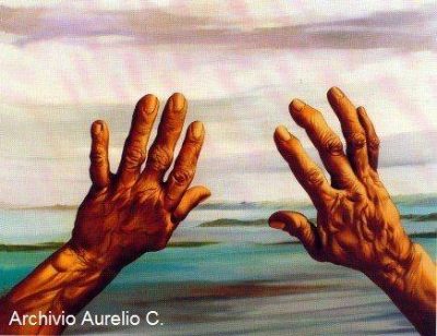 Aurelio C., “Liberi perché forti - forti perché liberi” (1975), acrilico su tela