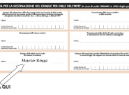 Il fax simile della destinazioen del 5 per mille