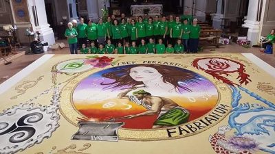 L'infiorata vincitrice dell'edizione 2018 del Palio di Fabriano